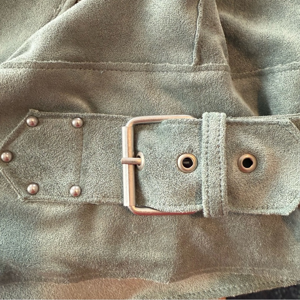 Blank NYC Suede Moto Jacket - Sage Green - Picture 6 of 10